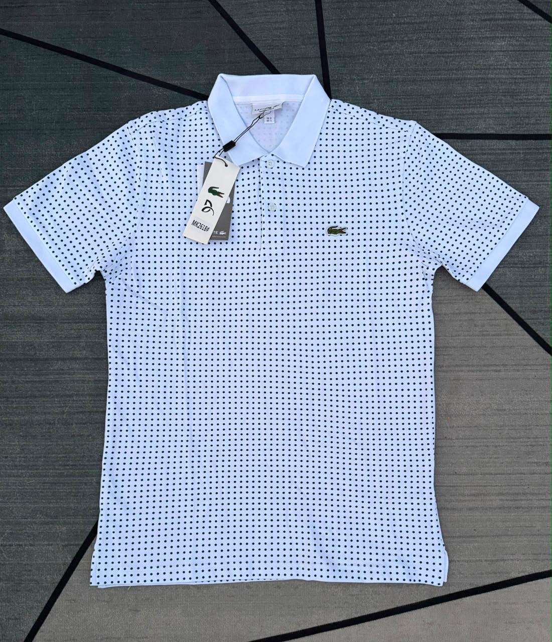 Lacoste Polka Dot Polo — White