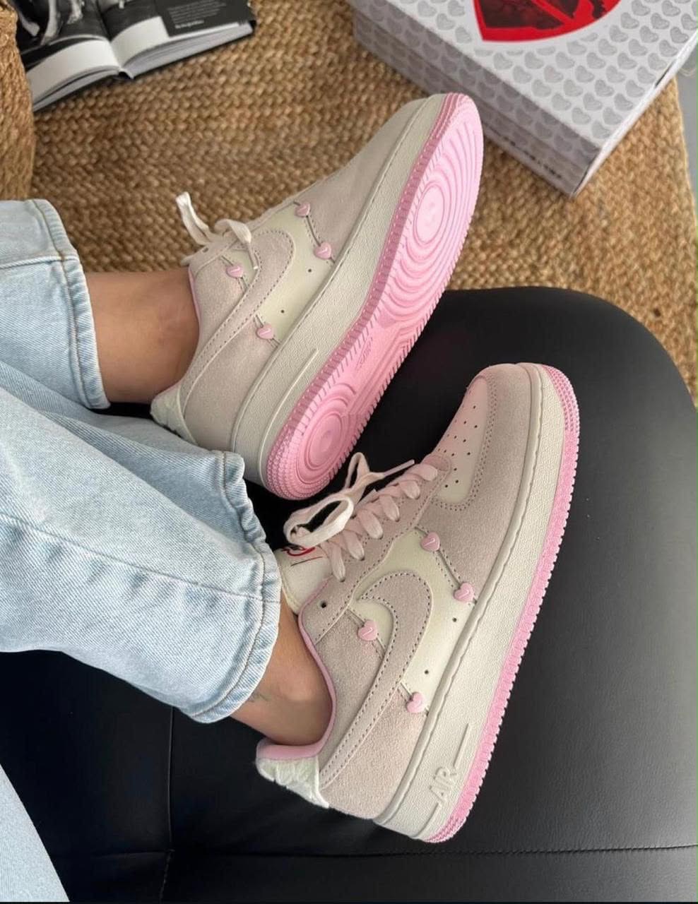 Nike Air Force 1 Low — Blush Suede/Pink Sole