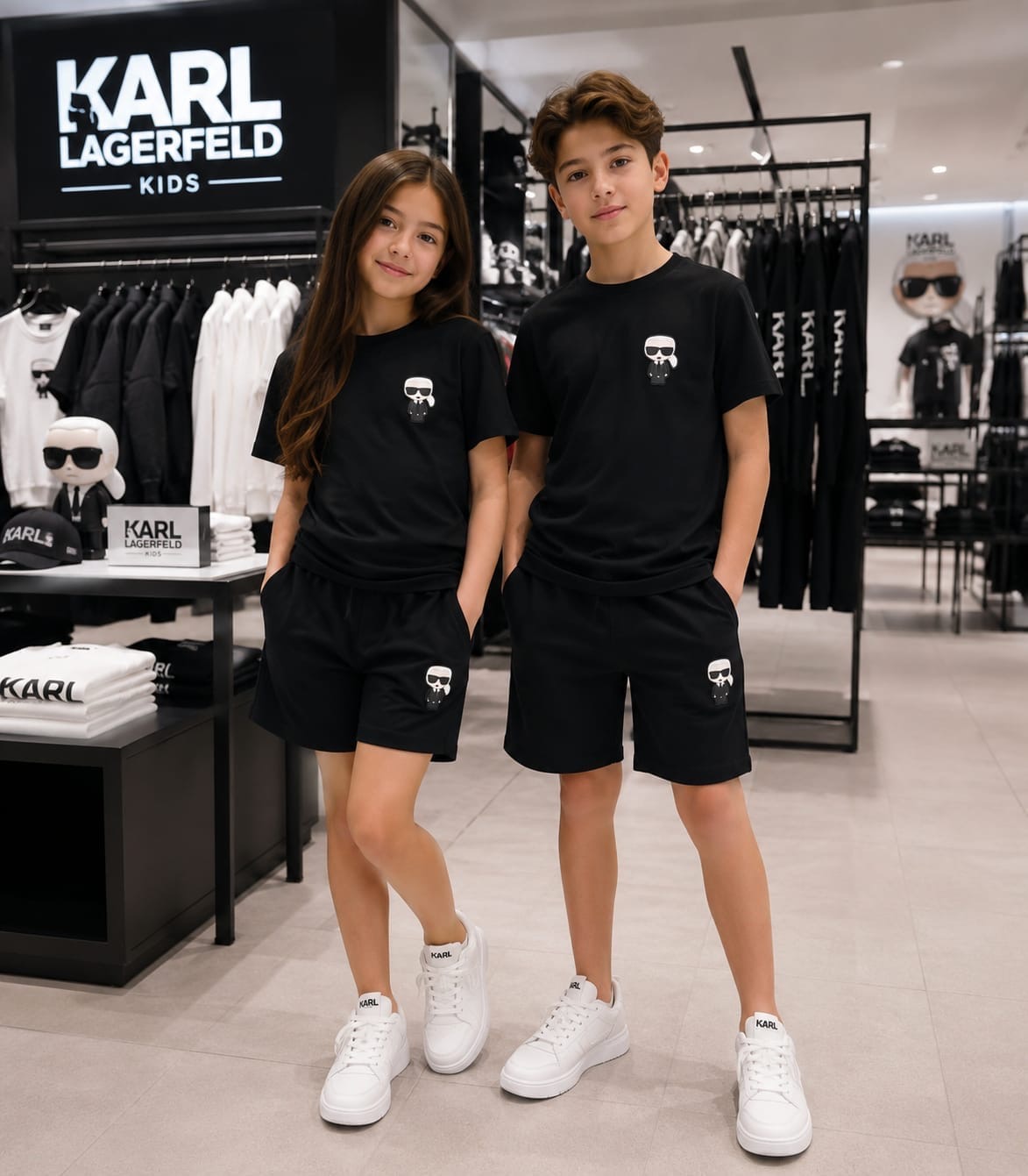 Karl Lagerfeld Kids Set — Tee & Shorts (Black)