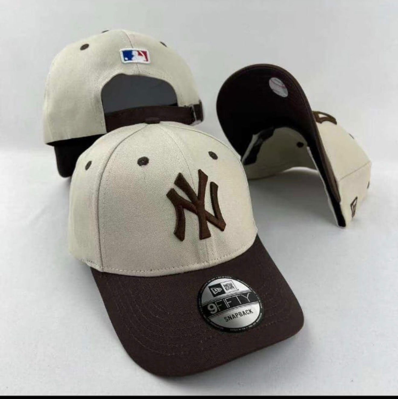 New Era NY Yankees 9FIFTY Snapback Cream/Brown