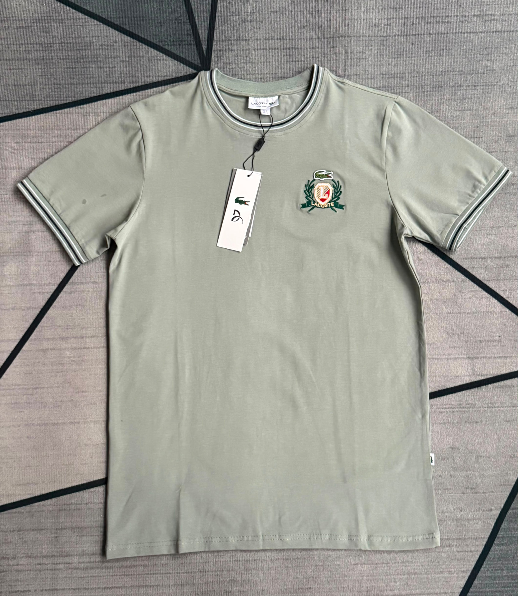 Lacoste Crest Tee — Sage