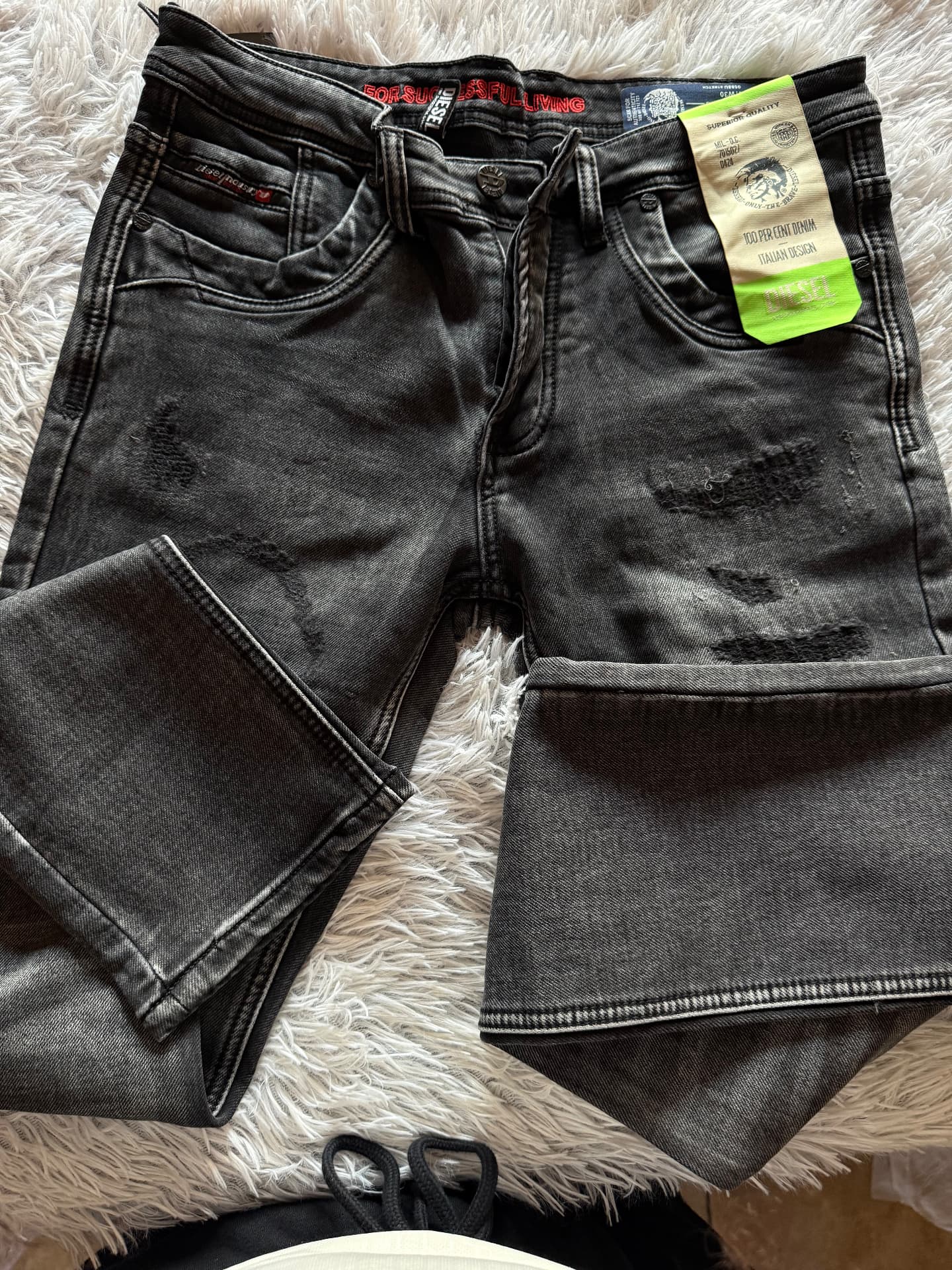 Diesel Thommer Jeans — Distressed Grey