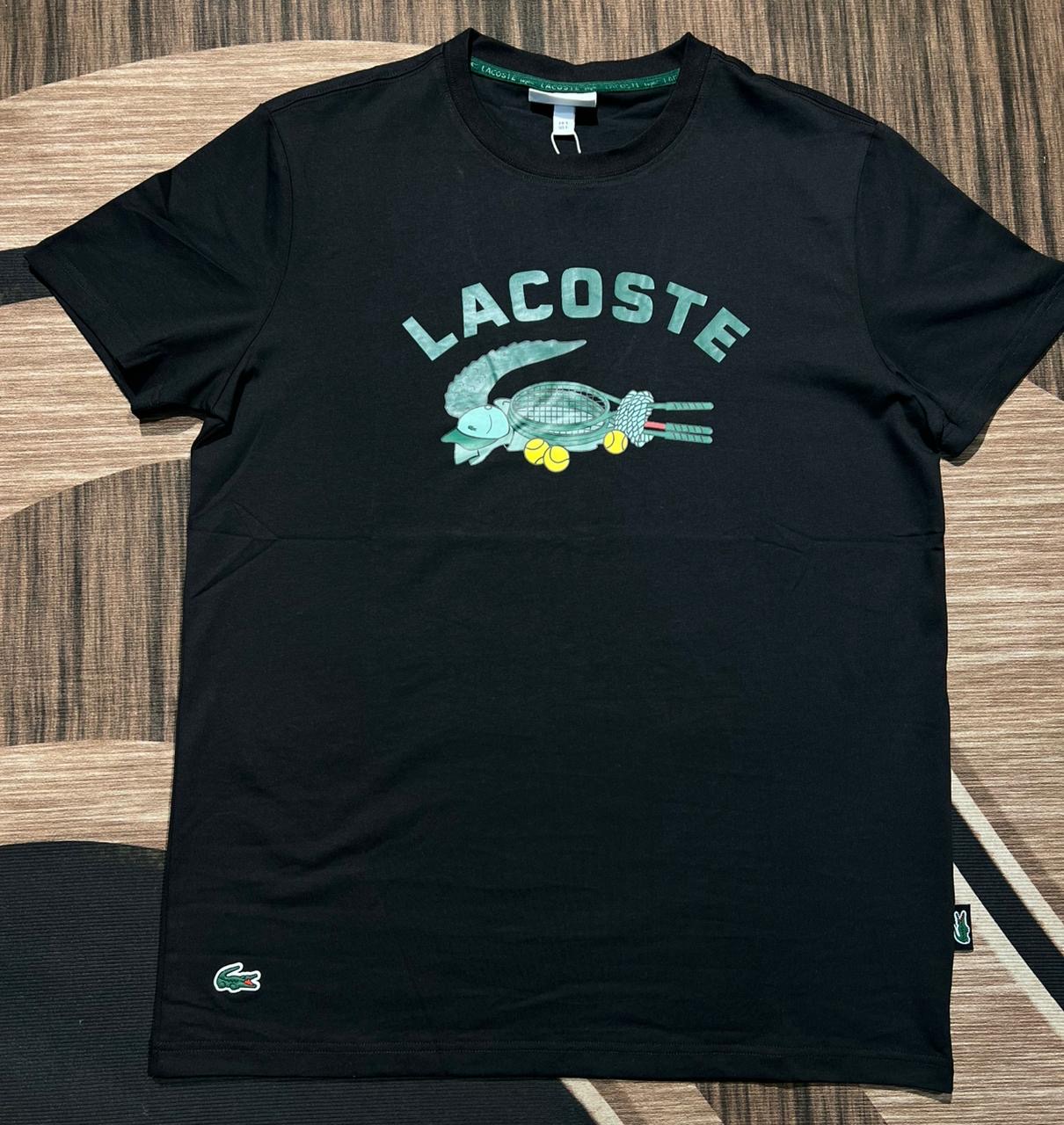 Lacoste Vintage Croc Tennis Tee — Black