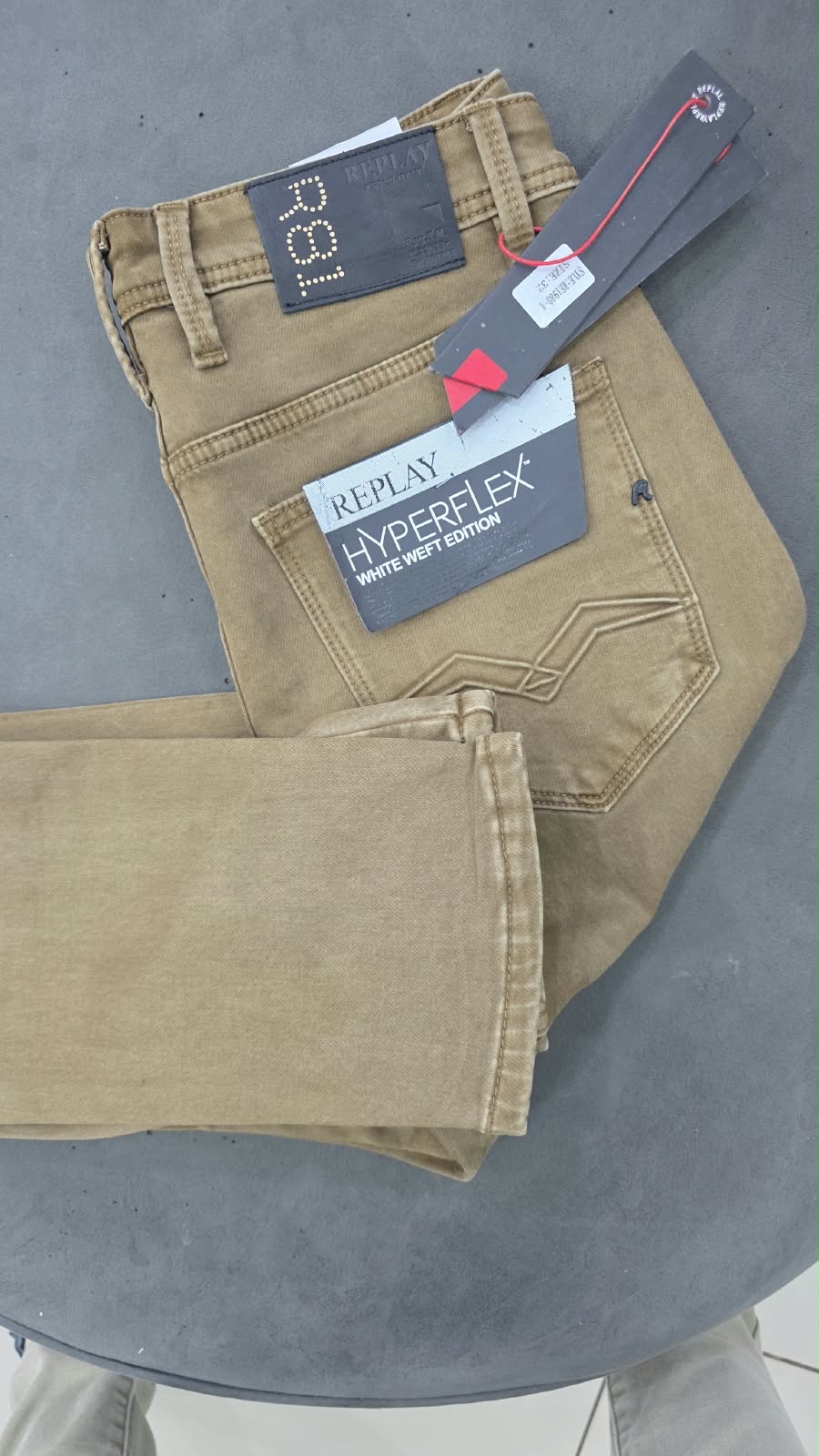 Replay Hyperflex White Weft Jeans — Tan
