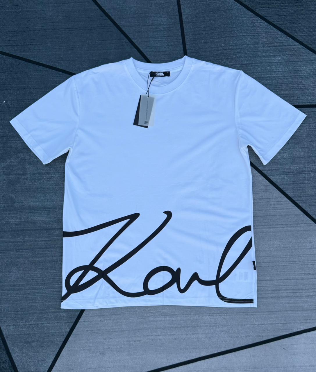 Karl Lagerfeld Script Tee — White