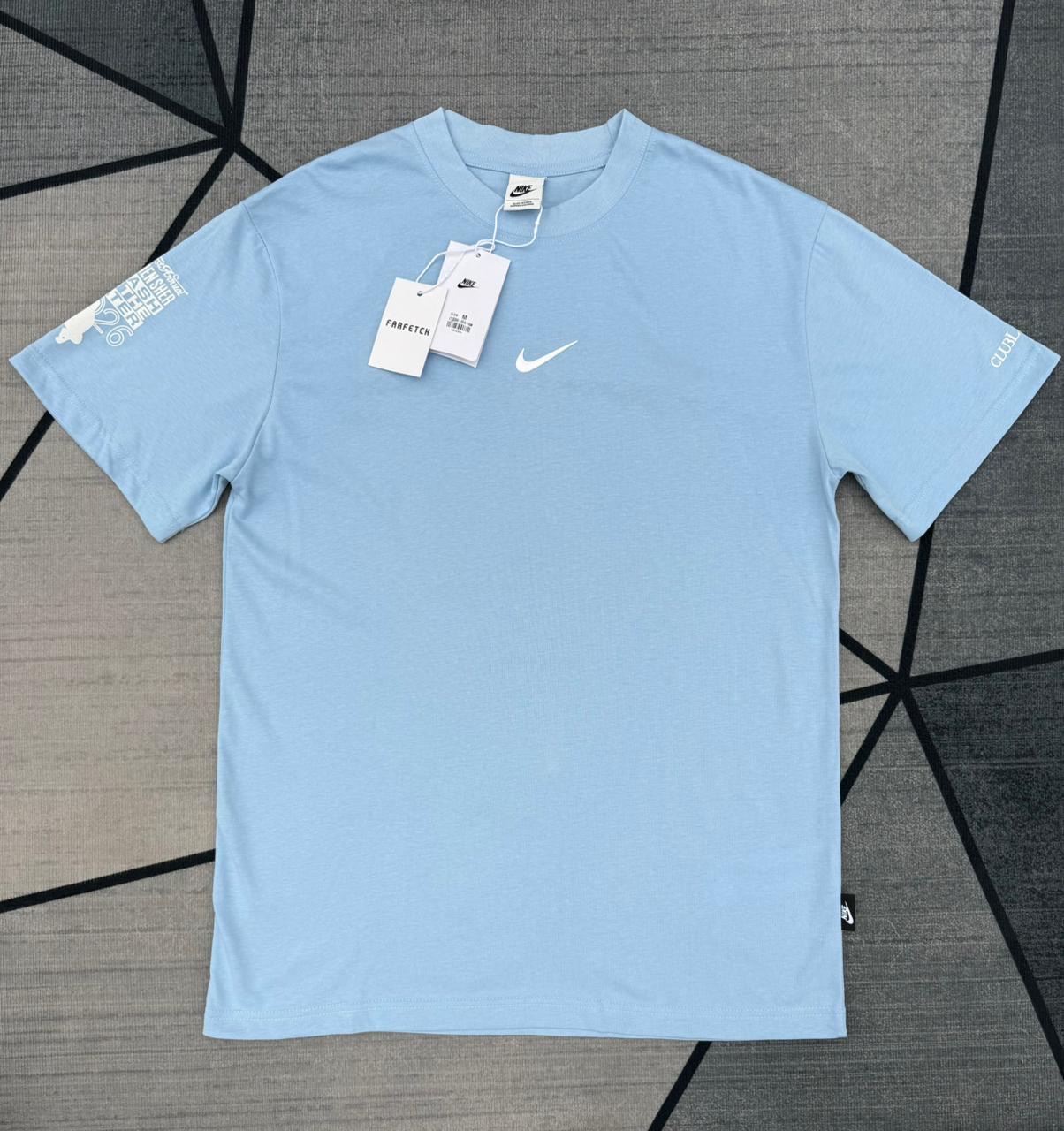 Nike Club Embroidered Swoosh Tee — Light Blue