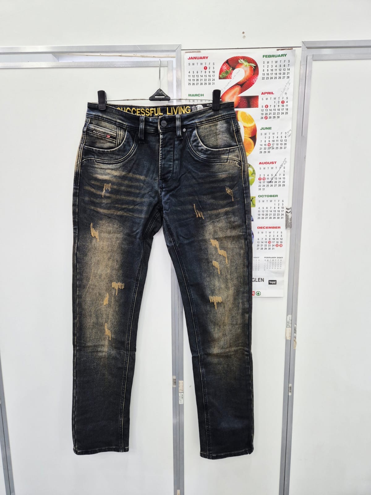 Diesel Distressed Jeans — Gold Wash