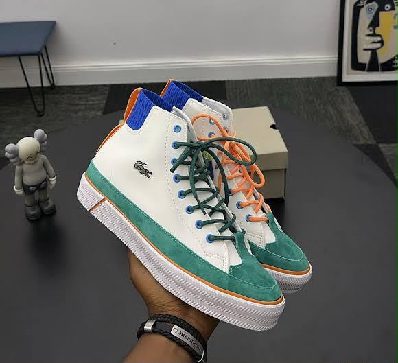 Lacoste Mid White Green & Orange