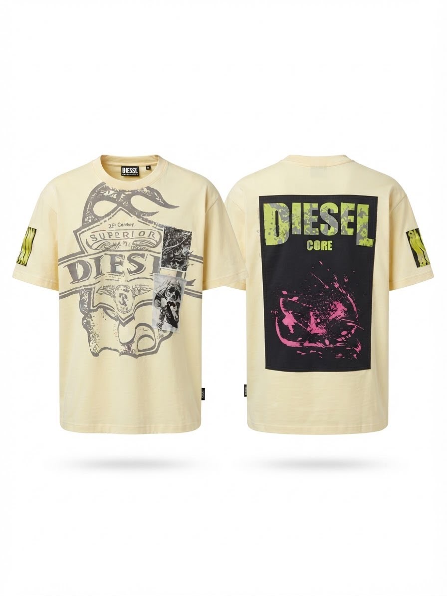 Diesel Core Graphic Tee — Yellow