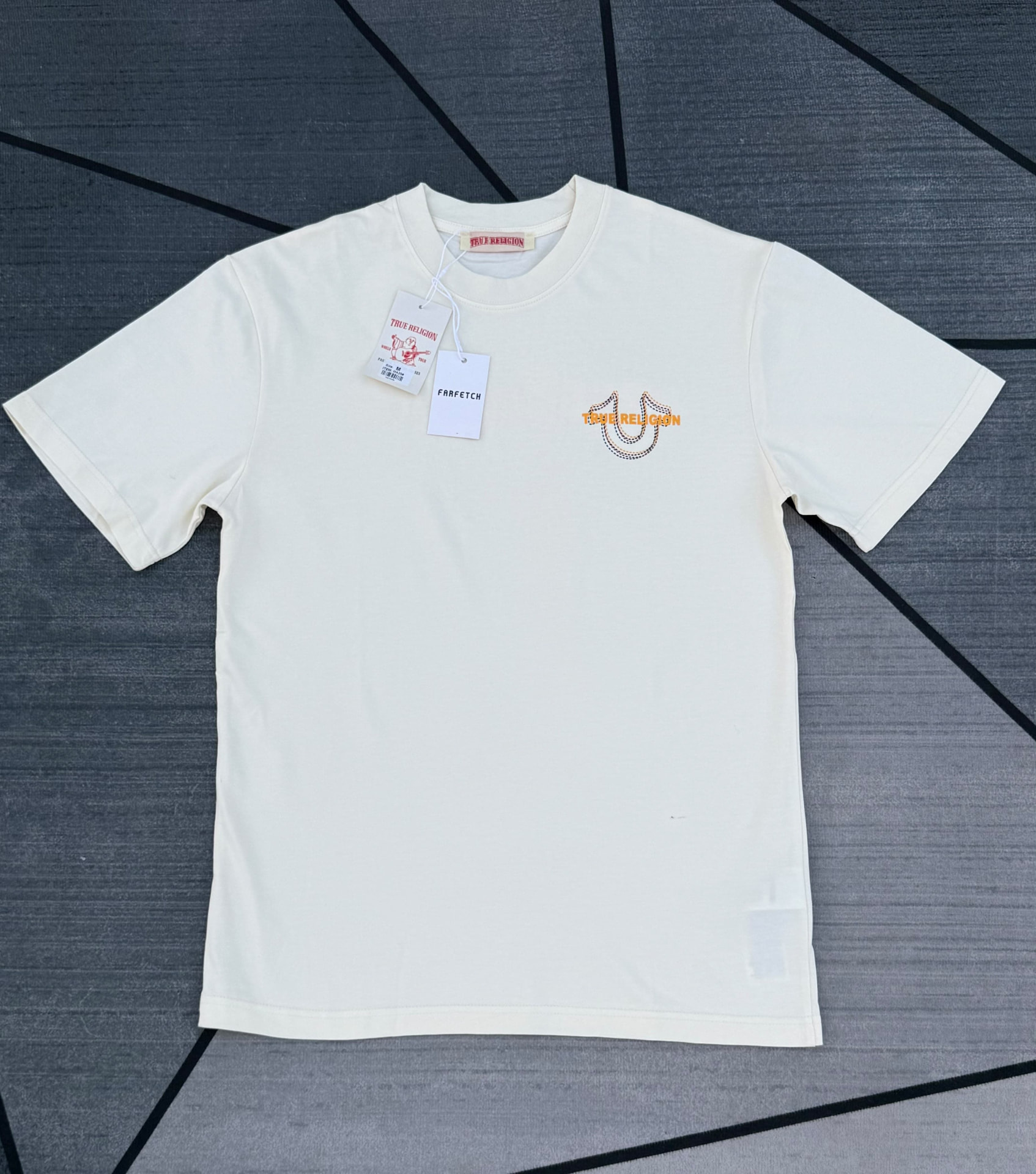 True Religion Logo Tee — Cream