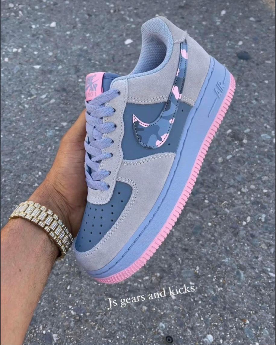 Nike Air Force 1 Low — Grey Camo/Pink