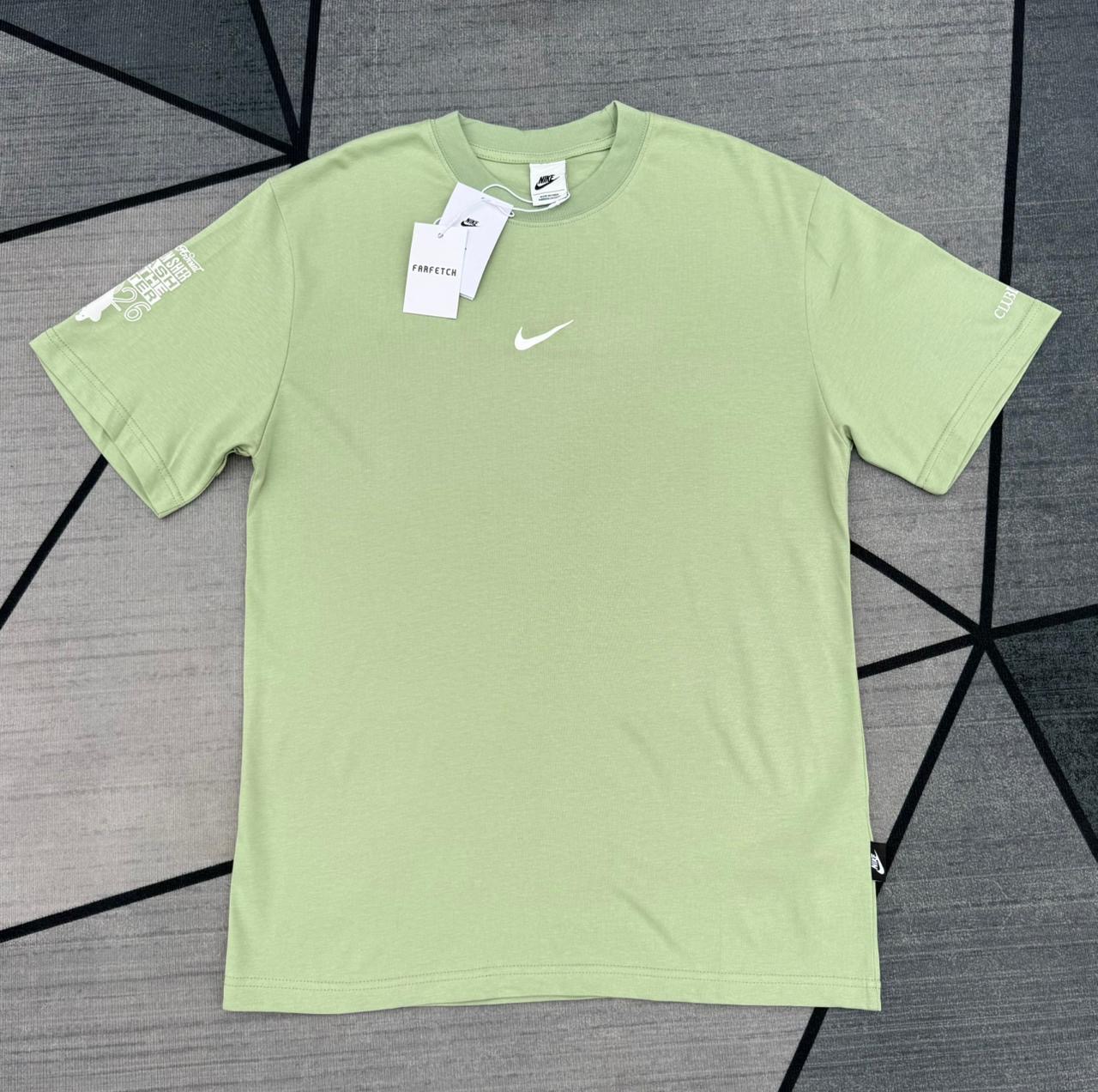 Nike Club Embroidered Swoosh Tee — Sage Green