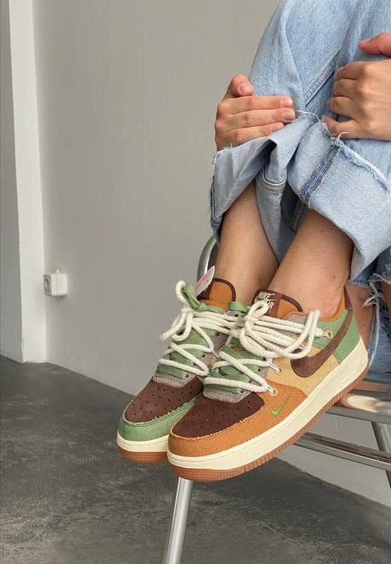 Nike Air Force 1 Low — Green/Tan/Brown