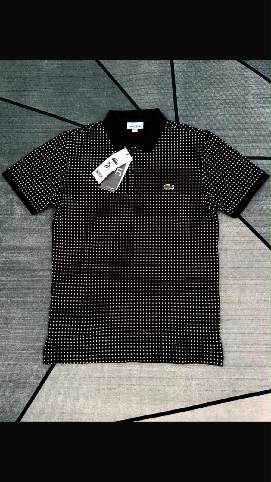 Lacoste Polka Dot Polo — Black