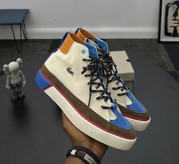 Lacoste Mid Cream Blue & Brown