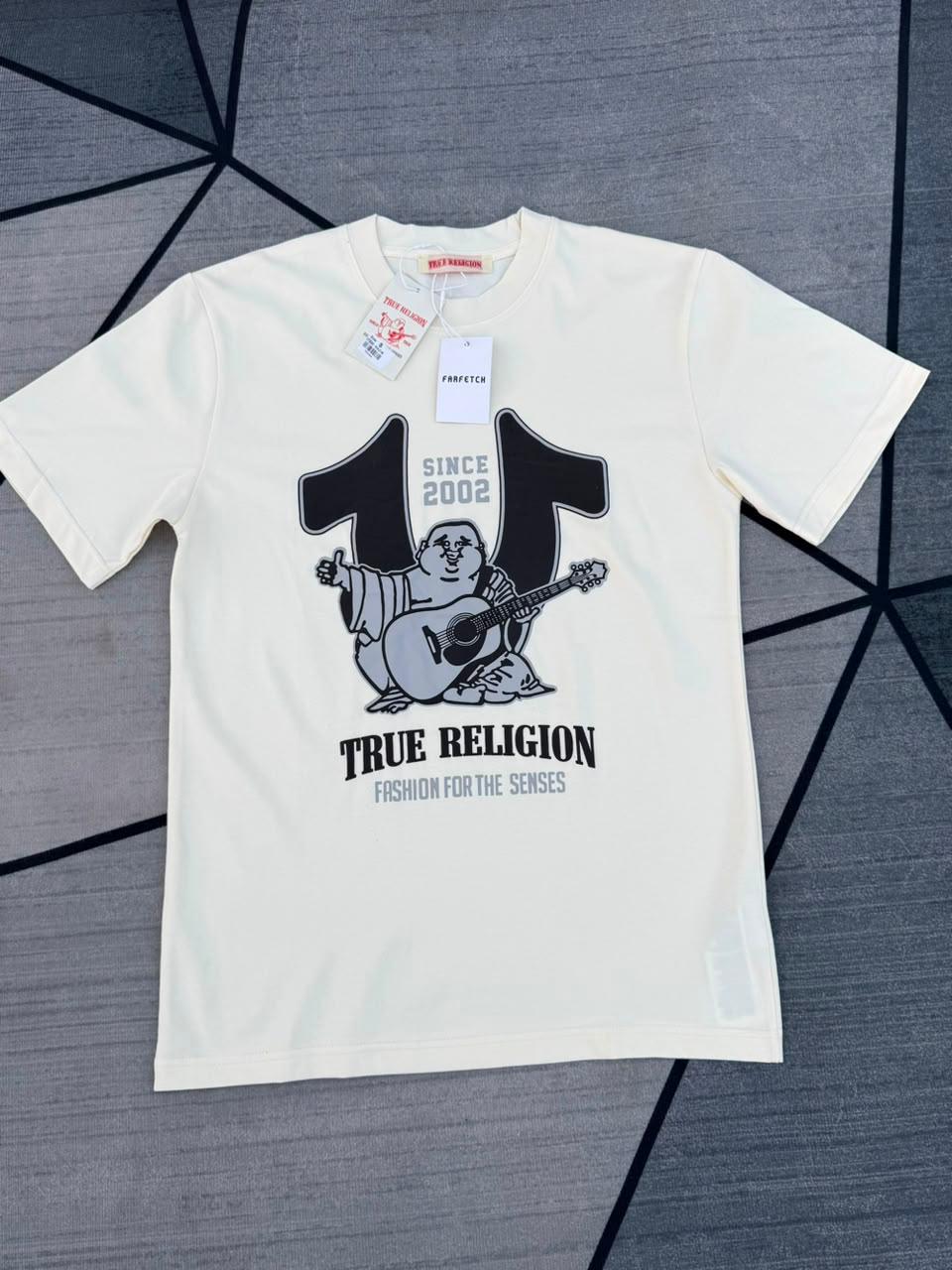 True Religion Buddha Guitar Tee — Cream