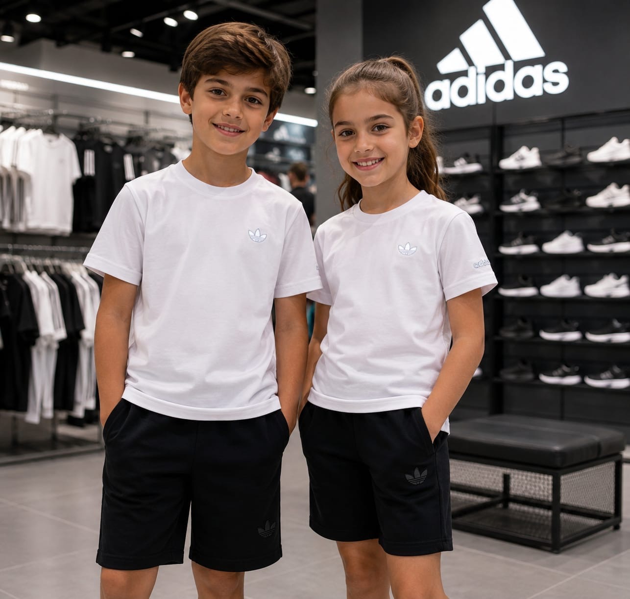 Adidas Kids Set — Tee & Shorts (White)
