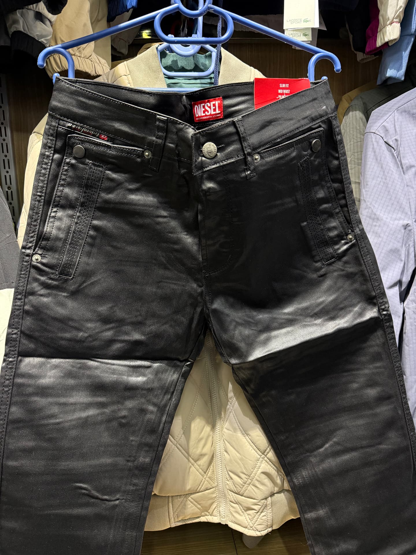 Diesel Slim-Fit Coated Jeans — Black